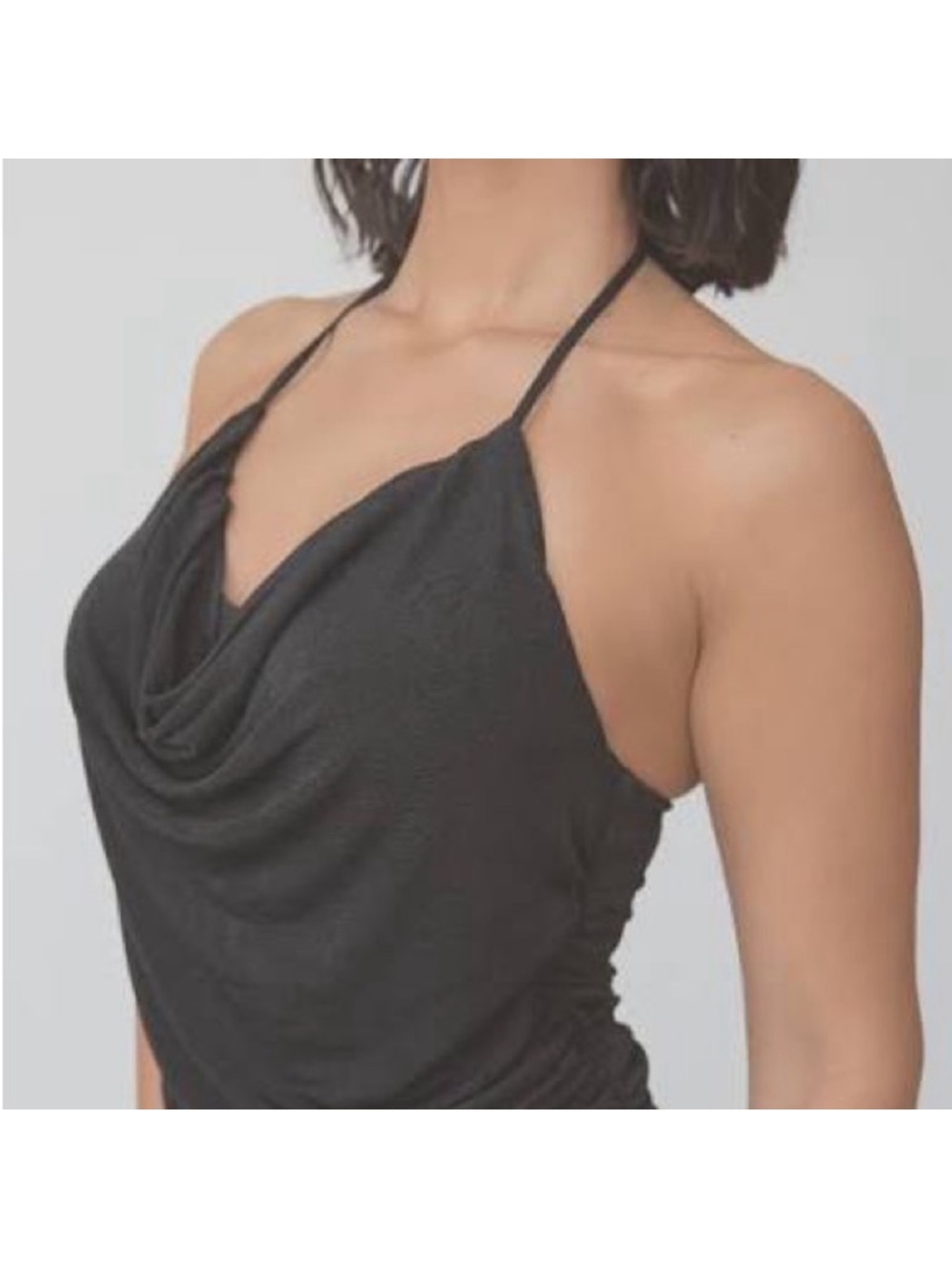 KN Cowl Neck Ruched Midi Dress